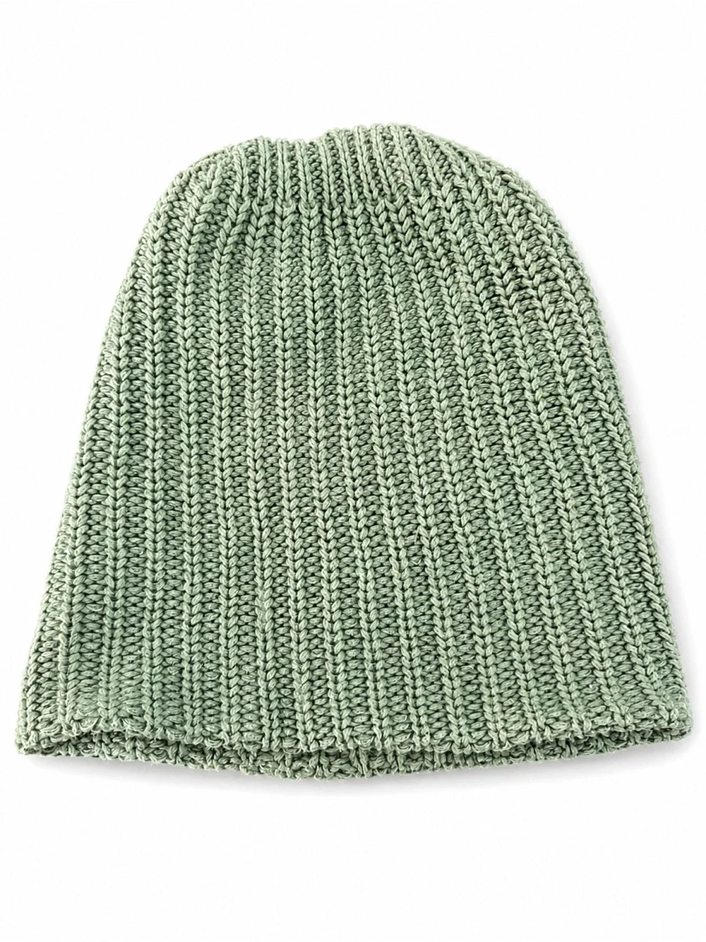 Love Your Melon Green Chunky Knit Slouchy Beanie 100% Cotton Made in USA Unisex